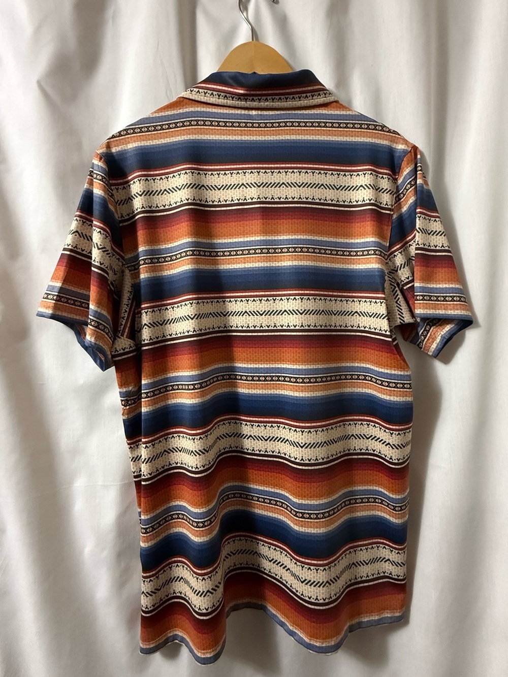 Hooey Striped Polo in Multi Color Serape Navy Beige Red Orange 0162 - Picture 4 of 10